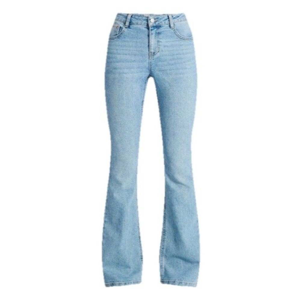 No Boundaries Women's Midrise Fade Bootcut Jeans Button Fly Mid-wash Size 16 New